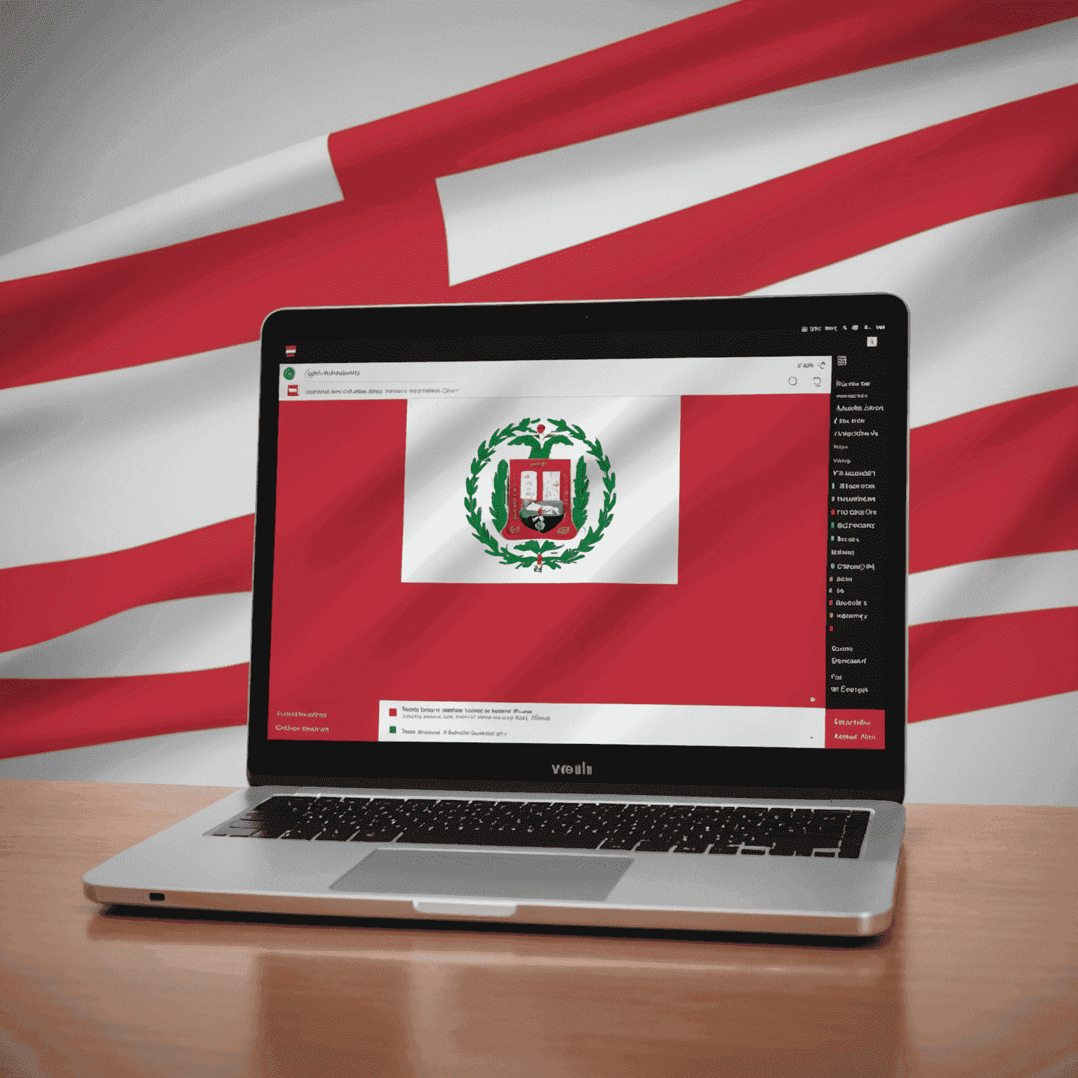 Imagen de una laptop con código en la pantalla y la bandera peruana de fondo, representando el inicio de la programación en Perú