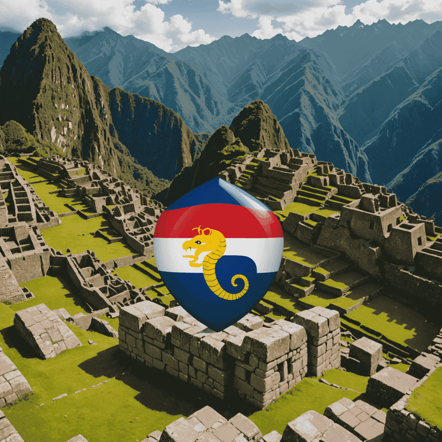 Imagen que muestra código Python en un editor de texto, con símbolos peruanos como la bandera o Machu Picchu en el fondo